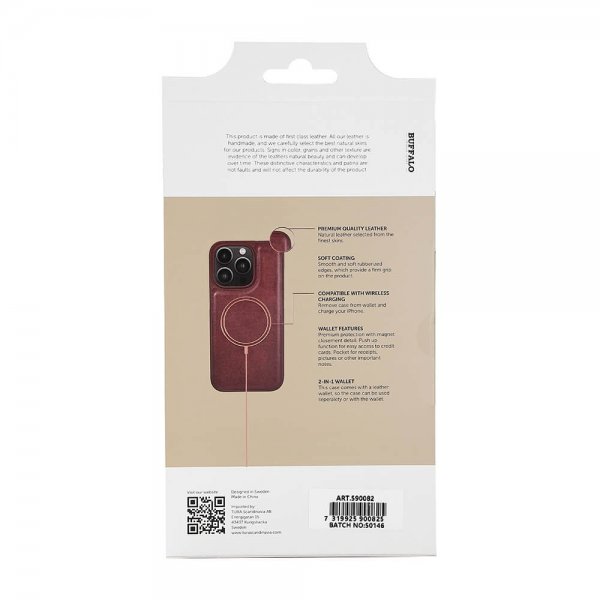 Buffalo iPhone 14 Pro Etui 2-in-1 Detachable Wallet Brun