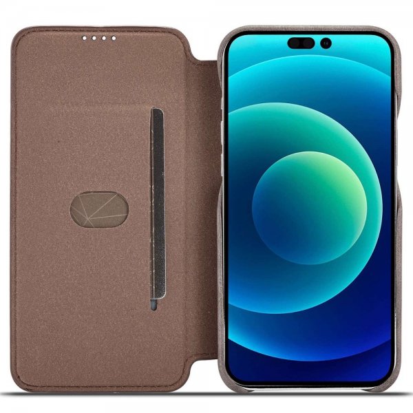 Lc.Imeeke iPhone 14 Pro Etui Flip Mørkebrun