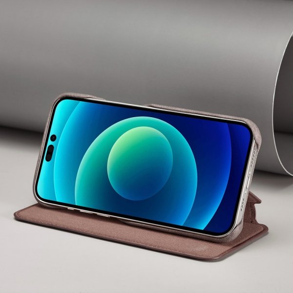 Lc.Imeeke iPhone 14 Pro Etui Flip Mørkebrun
