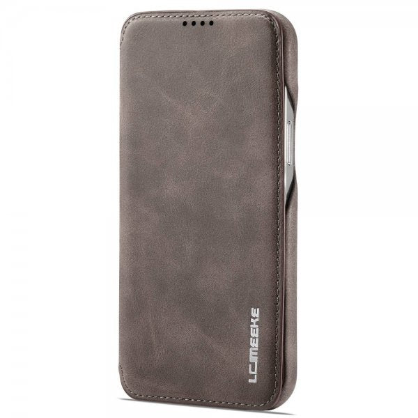 Lc.Imeeke iPhone 14 Pro Etui Flip Mørkebrun