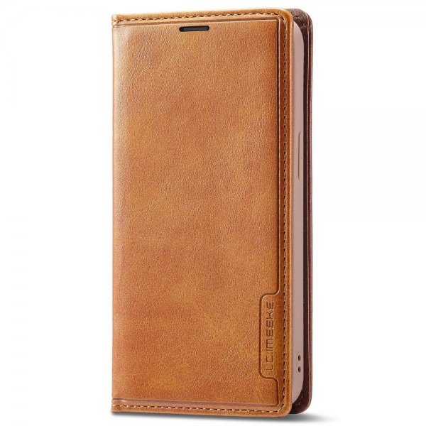 Lc.Imeeke iPhone 14 Pro Etui Kortlomme Utside Brun