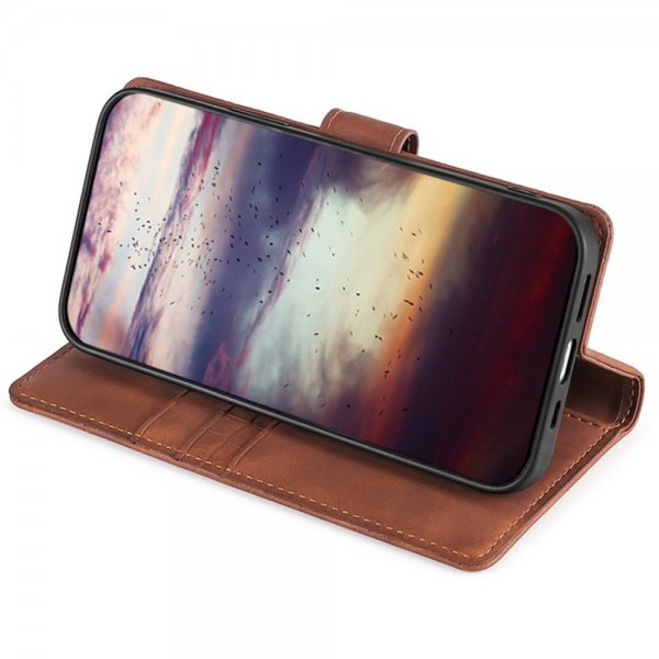 iPhone 14 Pro Etui Krokodillemønster Brun