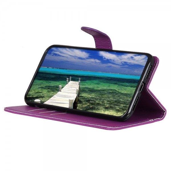 iPhone 14 Pro Etui Litchi Lilla