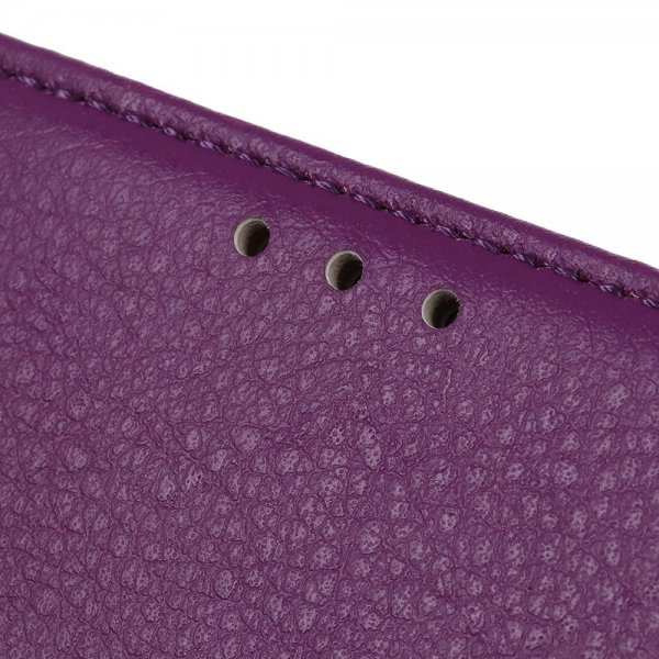 iPhone 14 Pro Etui Litchi Lilla