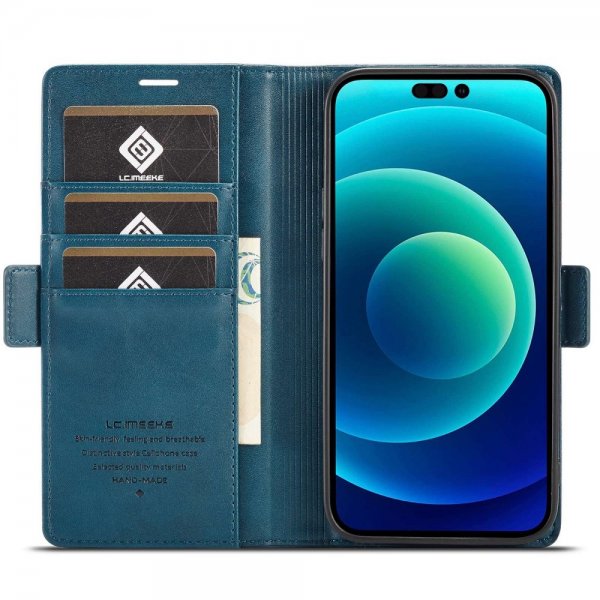 Lc.Imeeke iPhone 14 Pro Etui med Kortlomme Blå
