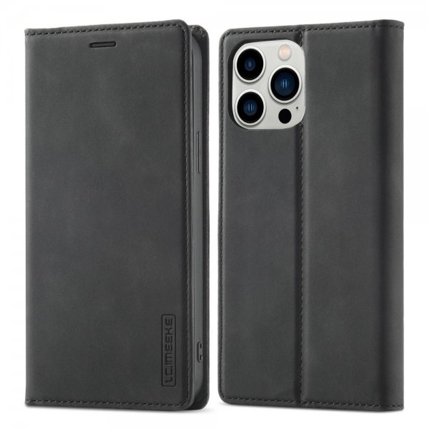 Lc.Imeeke iPhone 14 Pro Etui med Kortlomme flipp Svart