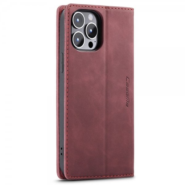 CaseMe iPhone 14 Pro Etui Retro Flip Rød