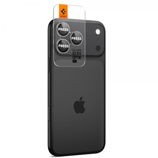 Spigen iPhone 14/15/16/17 Pro & Pro Max Kamerabeskytter GLAS.tR EZ Fit Optik Pro 2-pakning Grå
