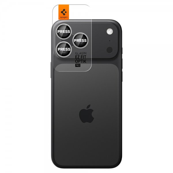 Spigen iPhone 14/15/16/17 Pro & Pro Max Kamerabeskytter GLAS.tR EZ Fit Optik Pro 2-pakning Sølv