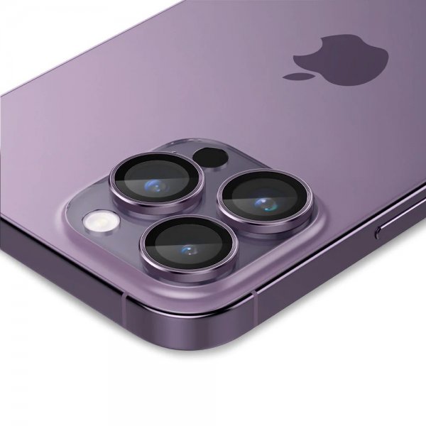 Spigen iPhone 14 Pro/iPhone 14 Pro Max Kamerabeskytter GLAS.tR EZ Fit Optik Pro Deep Purple 2-pakning