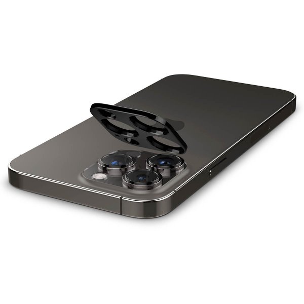 Spigen iPhone 14/15/16 Pro & Pro Max Kamerabeskytter Glas.tR Optik 2-pakning Svart