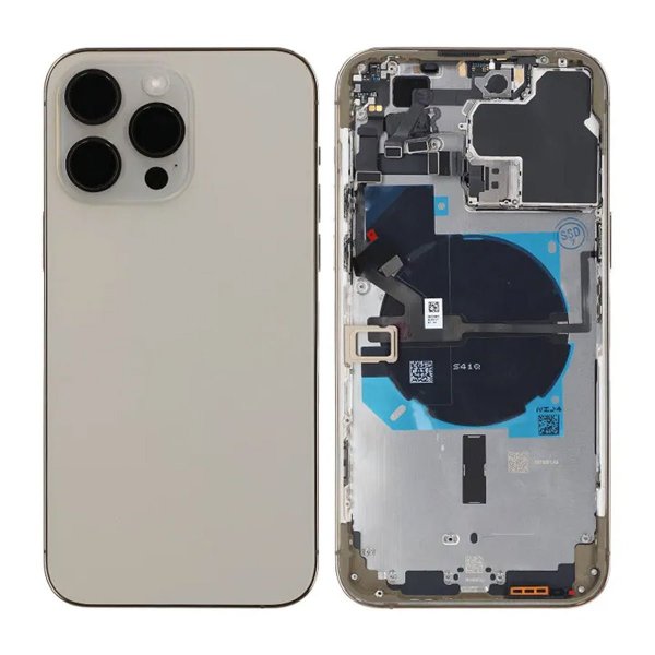 iPhone 14 Pro Max Bakside med Komplett Ramme OEM - Gull