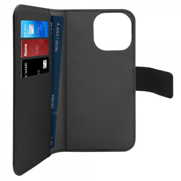 Puro iPhone 14 Pro Max Etui Detachable MagSafe Wallet Case Svart