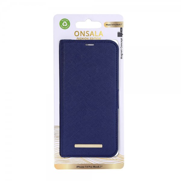 Onsala iPhone 14 Pro Max Etui Fashion Edition Avtakbart Deksel Navy Blue