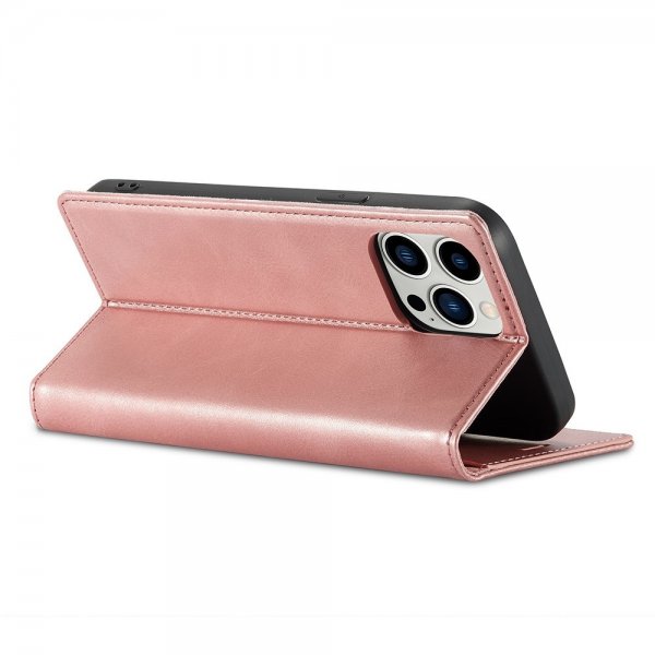 Lc.Imeeke iPhone 14 Pro Max Etui med Kortlomme flipp Rosa