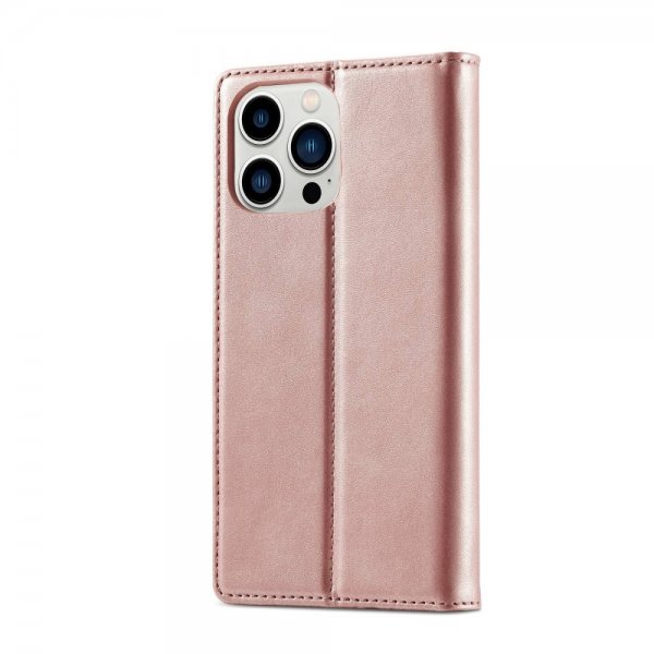 Lc.Imeeke iPhone 14 Pro Max Etui med Kortlomme flipp Rosa