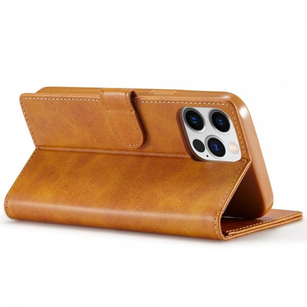 Lc.Imeeke iPhone 14 Pro Max Etui med Kortlomme stativfunksjon Lysebrun