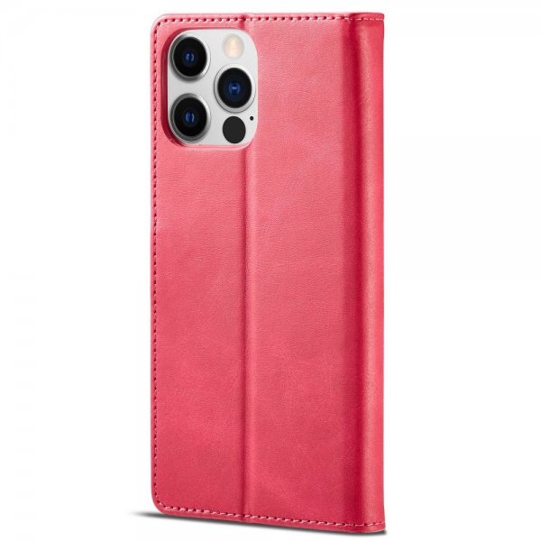 Lc.Imeeke iPhone 14 Pro Max Etui med Kortlomme stativfunksjon Magenta