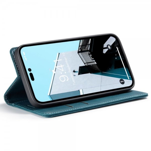 CaseMe iPhone 14 Pro Max Etui Retro Flip Petrol