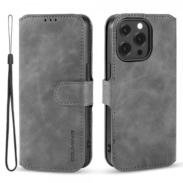 Dg.Ming iPhone 14 Pro Max Etui Retro Grå