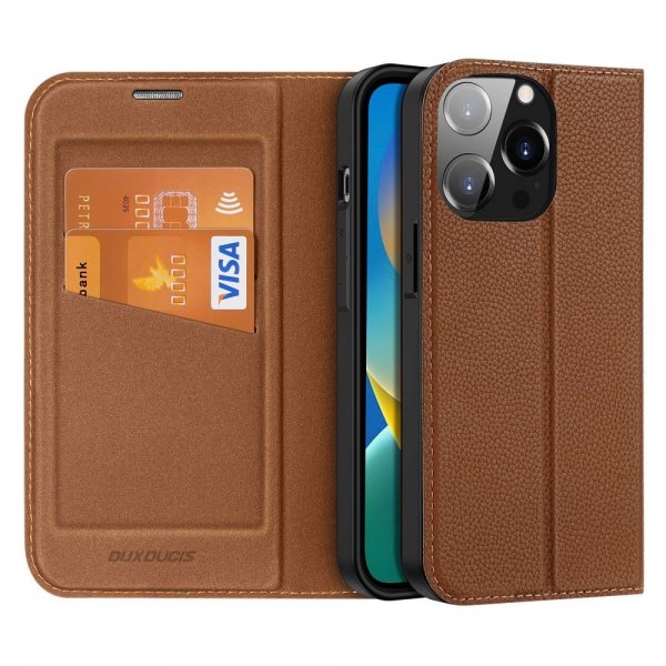 Dux Ducis iPhone 14 Pro Max Etui Skin X2 Series Brun