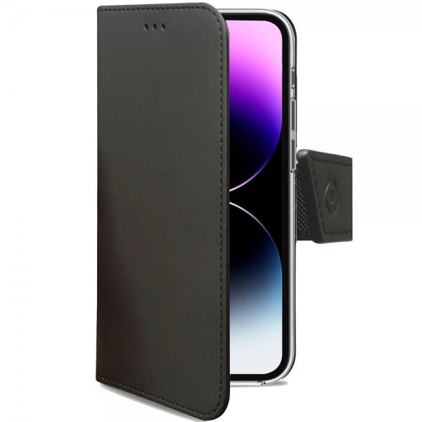 Celly iPhone 14 Pro Max Etui Wally Wallet Case Svart