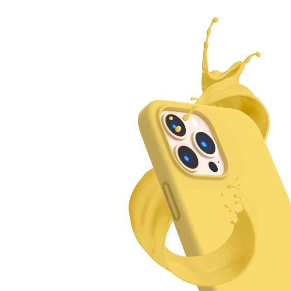 Rvelon iPhone 14 Pro Max Deksel Silikon MagSafe Gul
