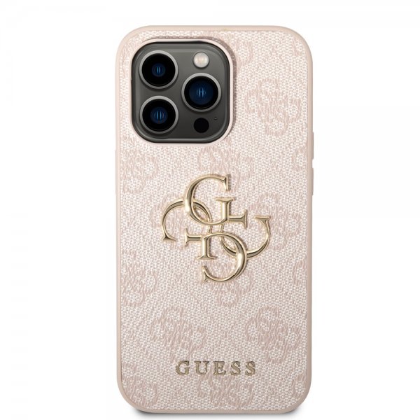 Guess iPhone 14 Pro Max Deksel Big Metal Logo Rosa