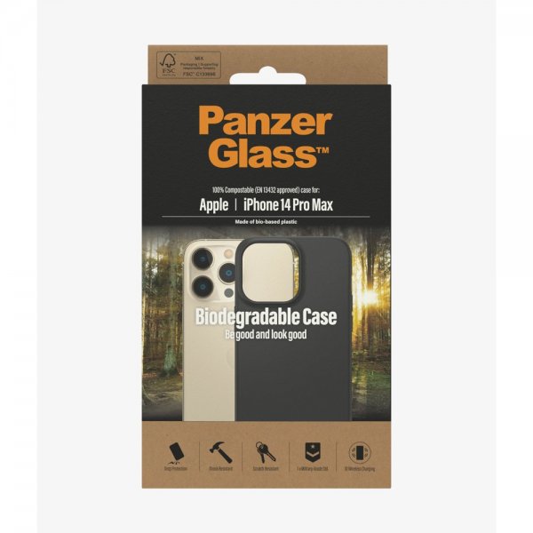PanzerGlass iPhone 14 Pro Max Deksel Biodegradable Case Svart