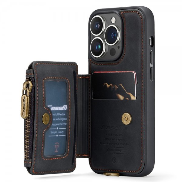 CaseMe iPhone 14 Pro Max Deksel C20 Kortlomme Glidelås Svart