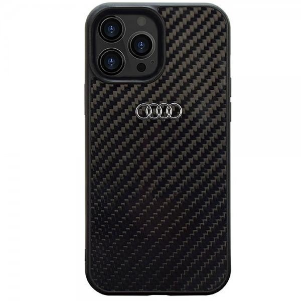 Audi iPhone 14 Pro Max Deksel Carbon Fiber Svart