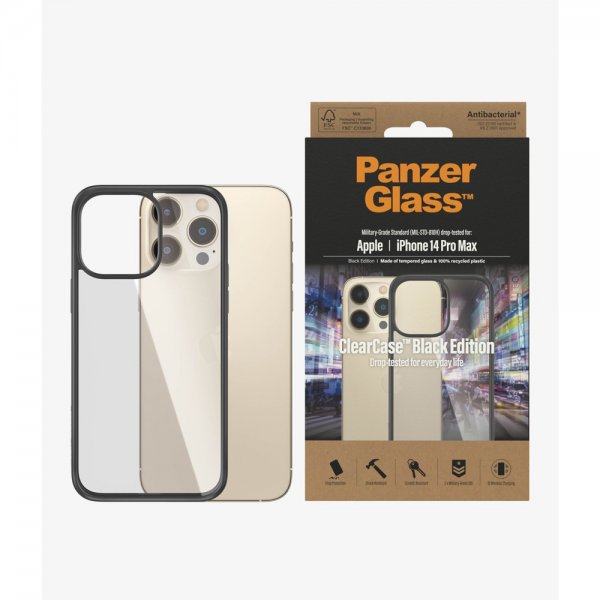 PanzerGlass iPhone 14 Pro Max Deksel ClearCase Black Edition