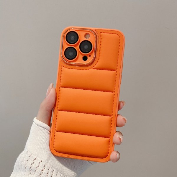 iPhone 14 Pro Max Deksel Down Jacket Design Oransje