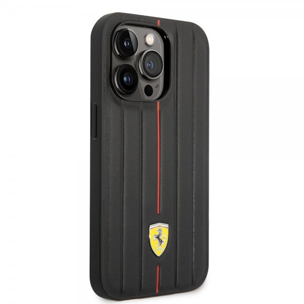 Ferrari iPhone 14 Pro Max Deksel Embossed Stripes Rød