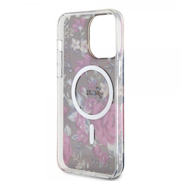 Guess iPhone 14 Pro Max Deksel Flower MagSafe Kaki