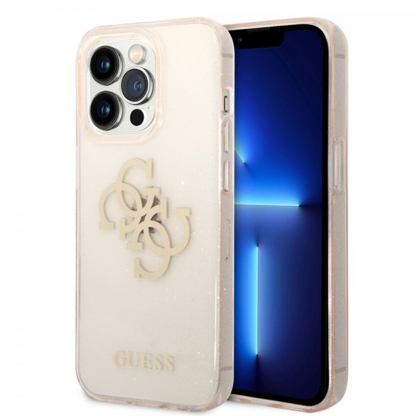 Guess iPhone 14 Pro Max Deksel Full Glitter Gull