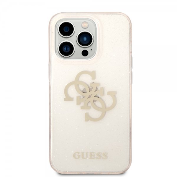 Guess iPhone 14 Pro Max Deksel Full Glitter Gull