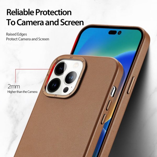 Dux Ducis iPhone 14 Pro Max Deksel Grit Series MagSafe Brun