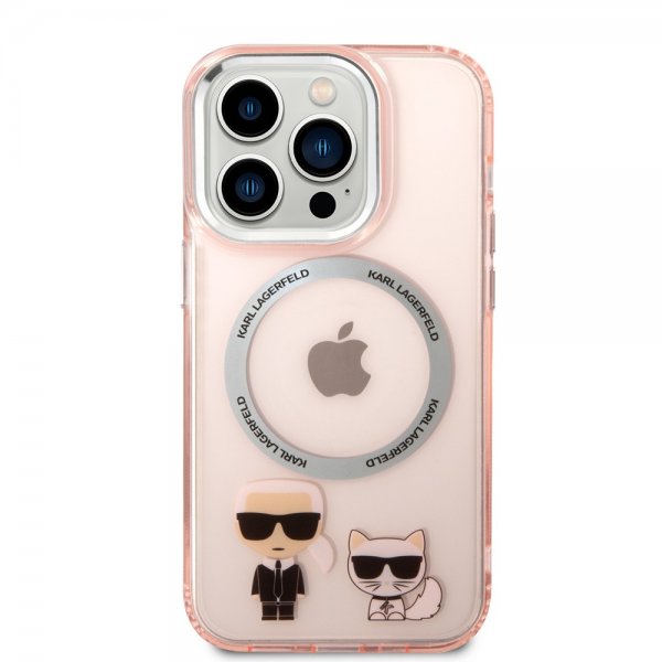 Karl Lagerfeld iPhone 14 Pro Max Deksel Karl & Choupette MagSafe Rosa