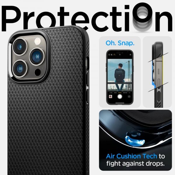 Spigen iPhone 14 Pro Max Deksel Liquid Air Matte Black