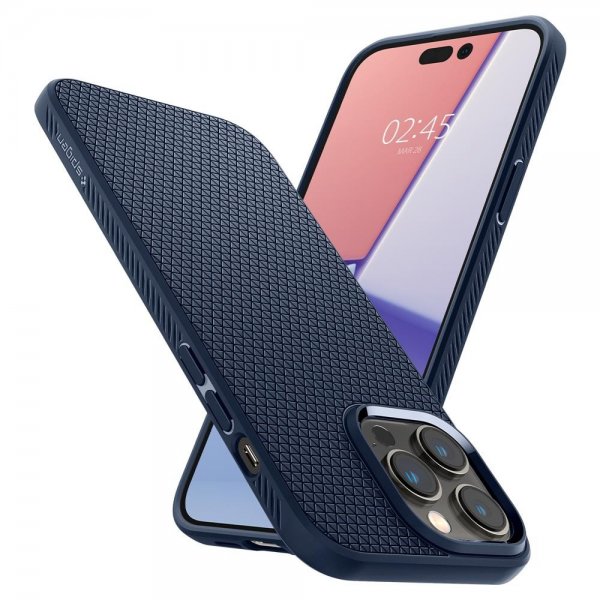 Spigen iPhone 14 Pro Max Deksel Liquid Air Navy Blue