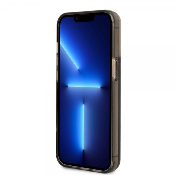 Guess iPhone 14 Pro Max Deksel Liquid Glitter Translucent Svart