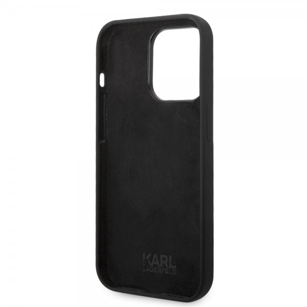 Karl Lagerfeld iPhone 14 Pro Max Deksel Liquid Silicone Choupette Svart