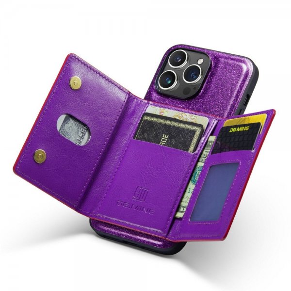 Dg.Ming iPhone 14 Pro Max Deksel M3 Series Avtakbart Kortholder Lilla