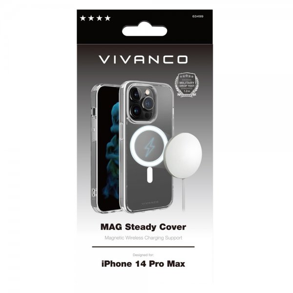 Vivanco iPhone 14 Pro Max Deksel Mag Steady Transparent