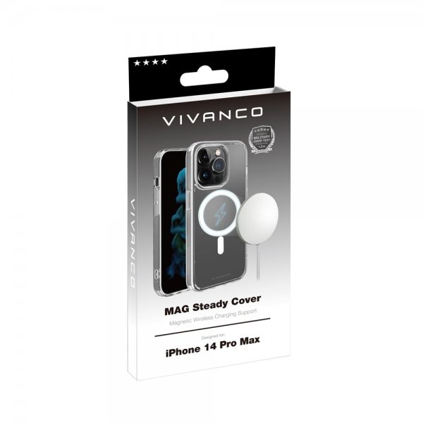 Vivanco iPhone 14 Pro Max Deksel Mag Steady Transparent