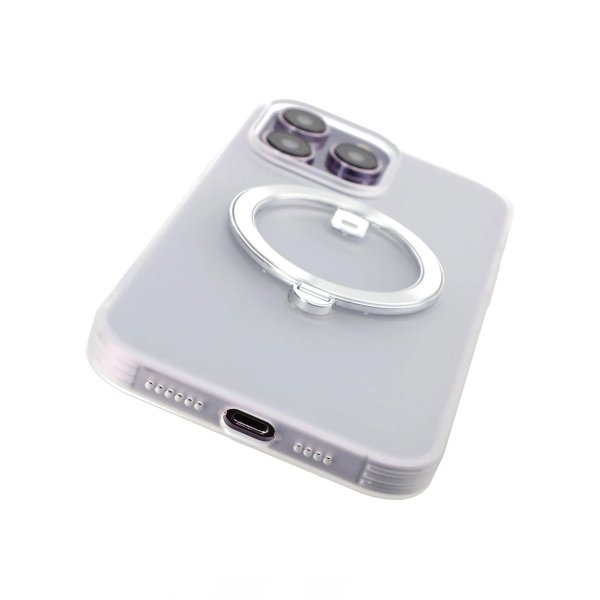 Rvelon iPhone 14 Pro Max Deksel Roterbart Stativ Hvit