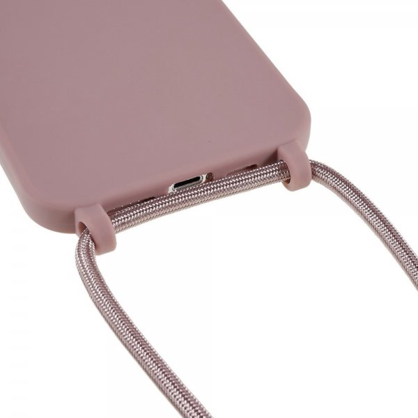 iPhone 14 Pro Max Deksel med Stropp Mørkerosa