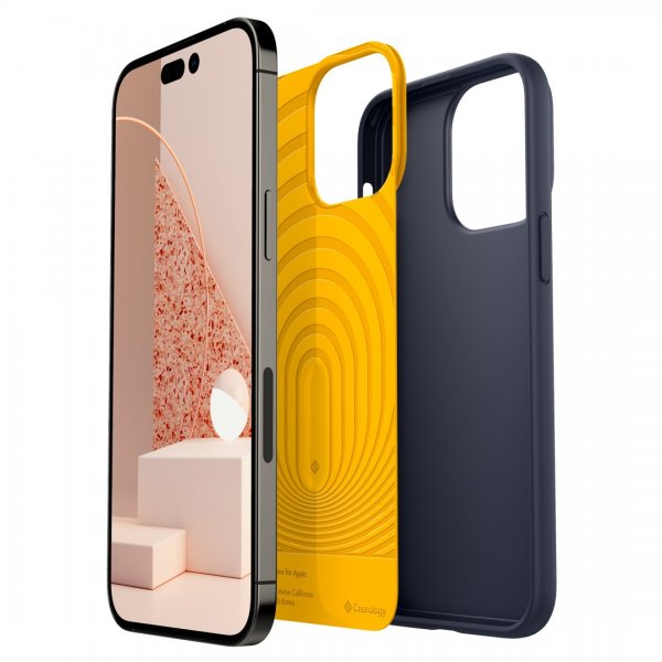 Caseology iPhone 14 Pro Max Deksel Skjermbeskytter Nano Pop 360 Blueberry Navy