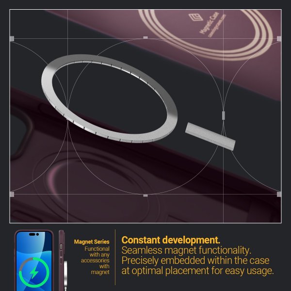 Caseology iPhone 14 Pro Max Deksel Parallax Mag Burgundy Bean